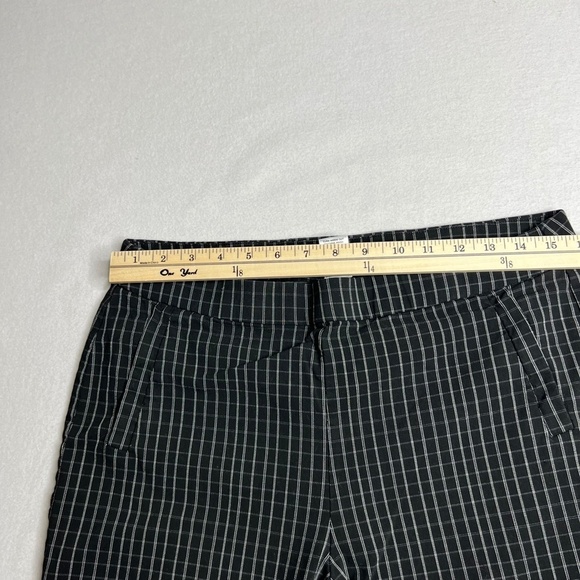 Elle Women's Large Black & White Plaid Crop Capri Pants - Picture 4 of 8